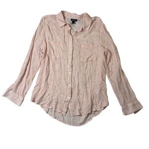 ana A New Approach Pink Striped Sunglasses Print Button Down Shirt Large